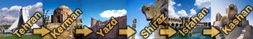 Tehran, Kerman, Yazd, Shiraz, Isfahan, Kashan tour